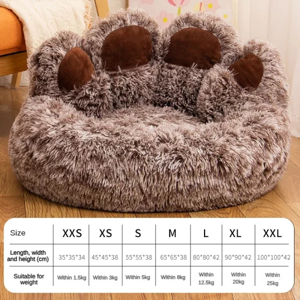 Dog bed bear paw